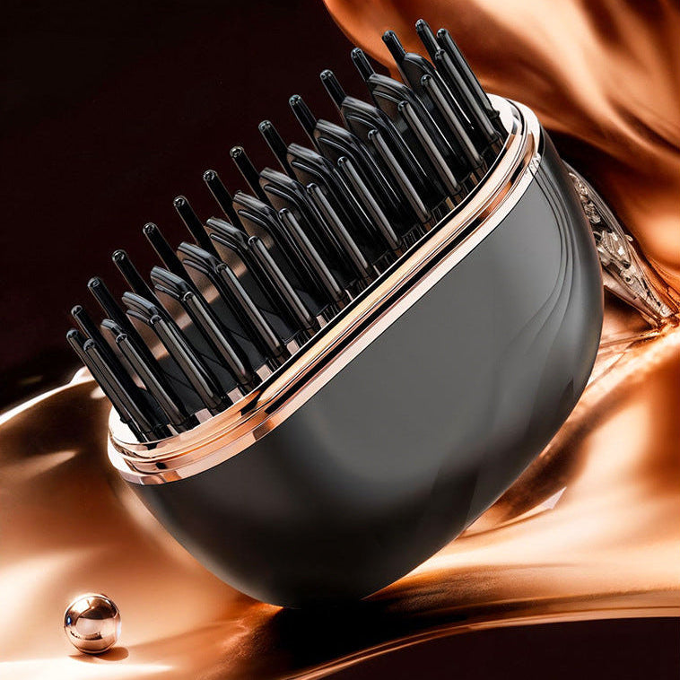 Hair styling tool with fluffy design on a decorative background